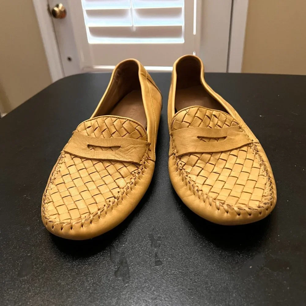 Robert Zur Petra Leather Driving Loafers yellow size 10
